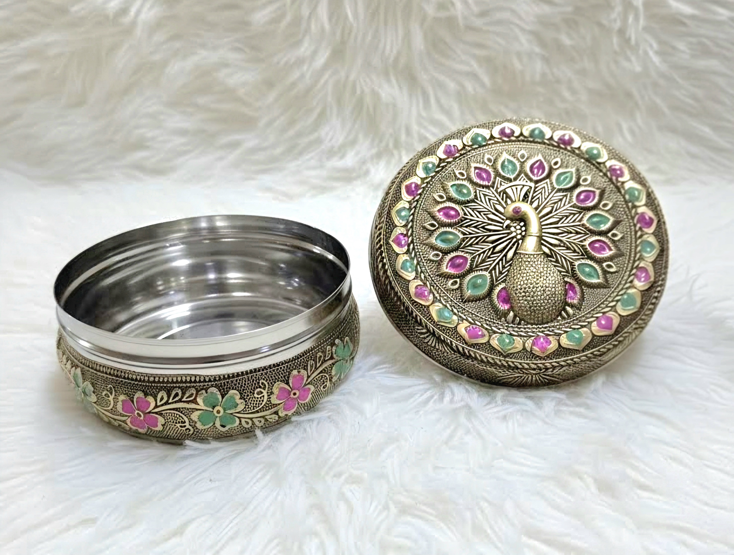 Meenakari Steel Box (5 inch)