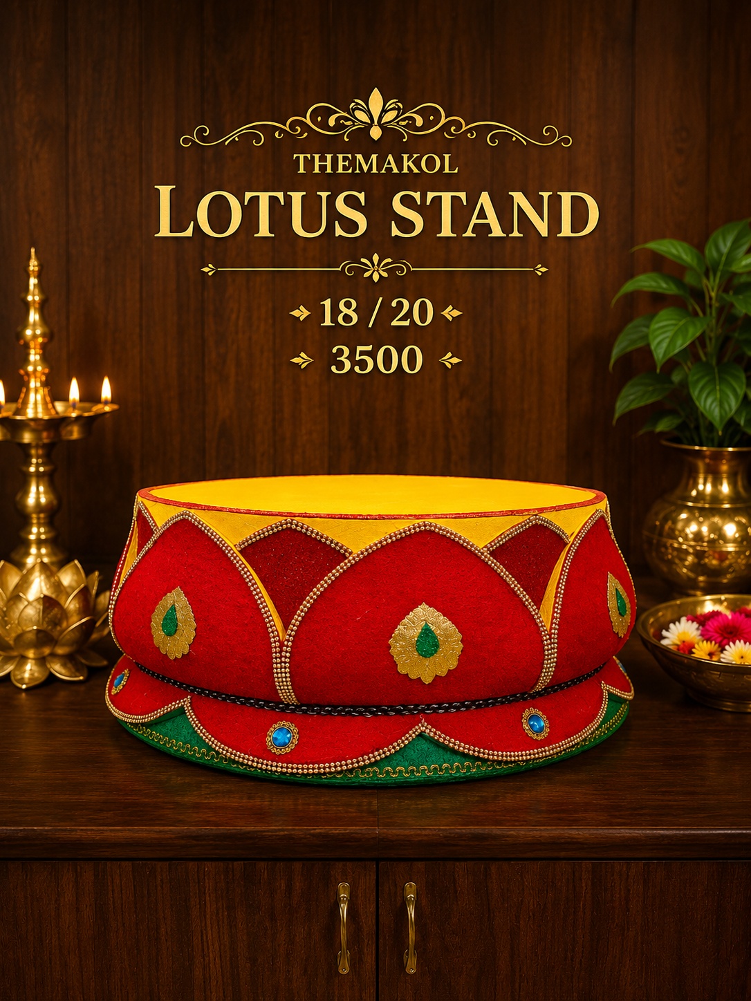 thermocol lotus stand