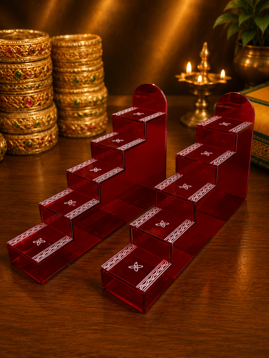 Red plastic 5 steps