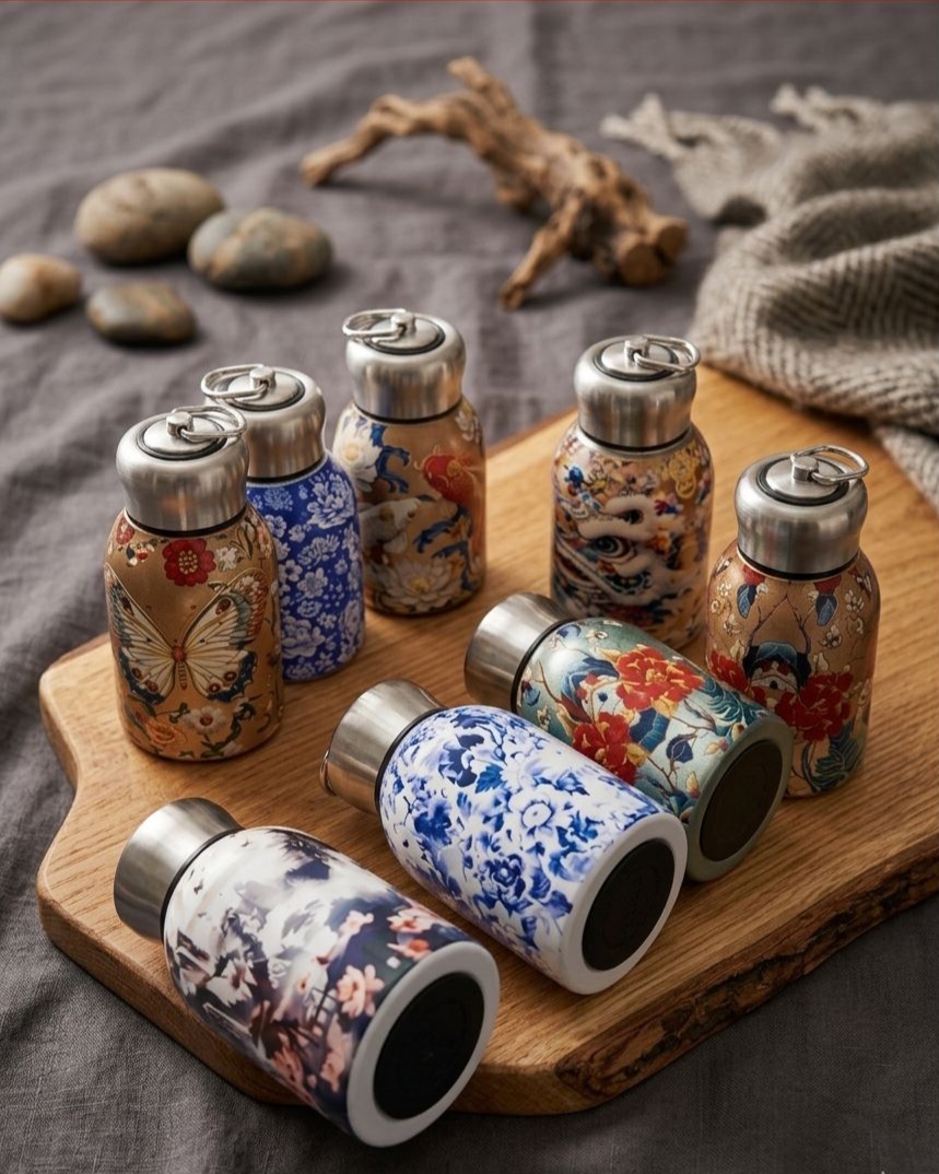 Ring Printed Flask