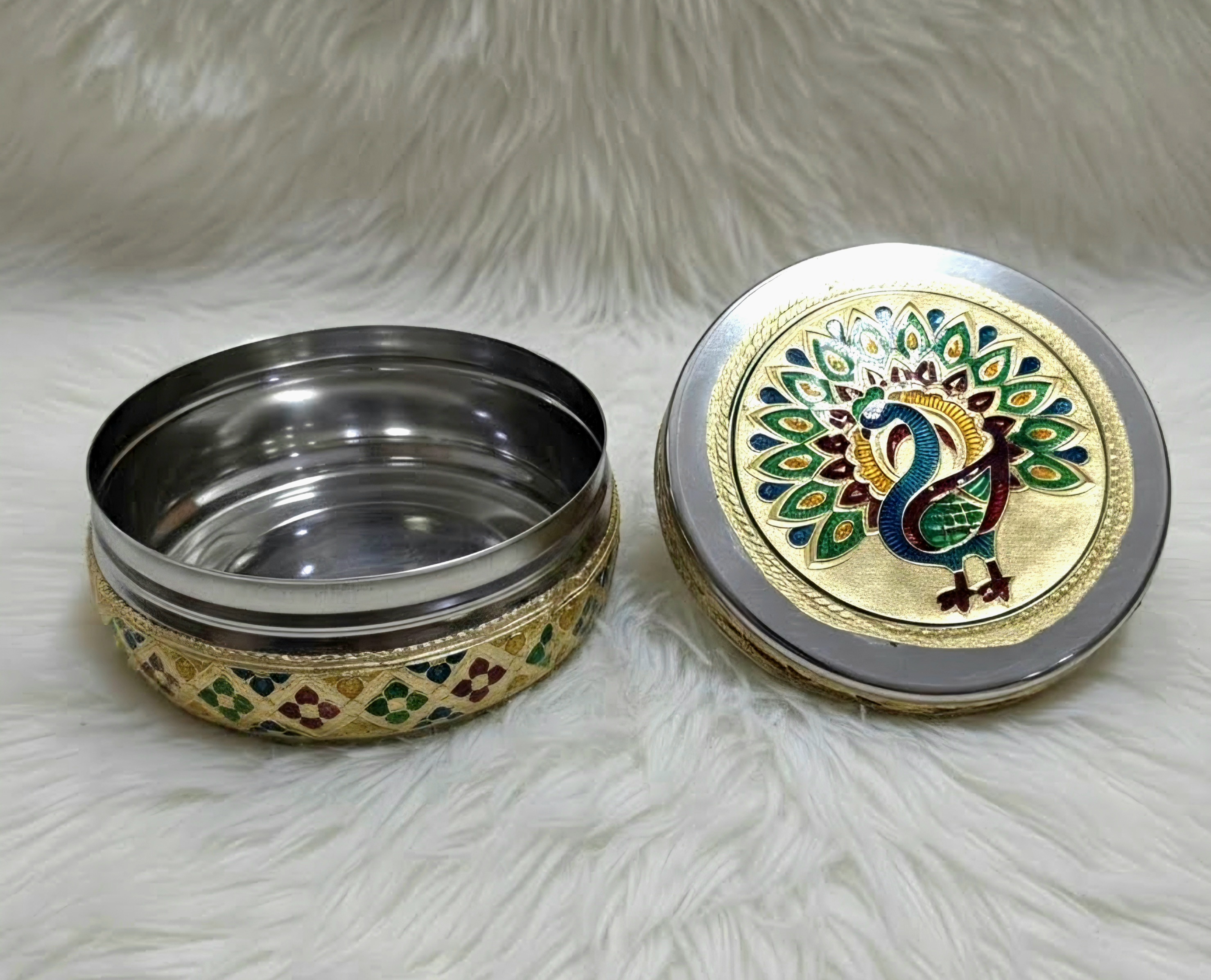 Meenakari Steel Box (5 inch)