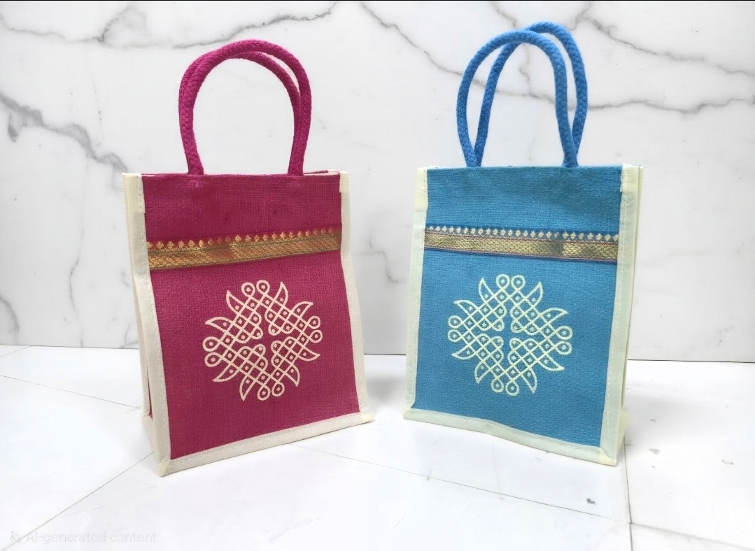 Printed jute bag 8*10